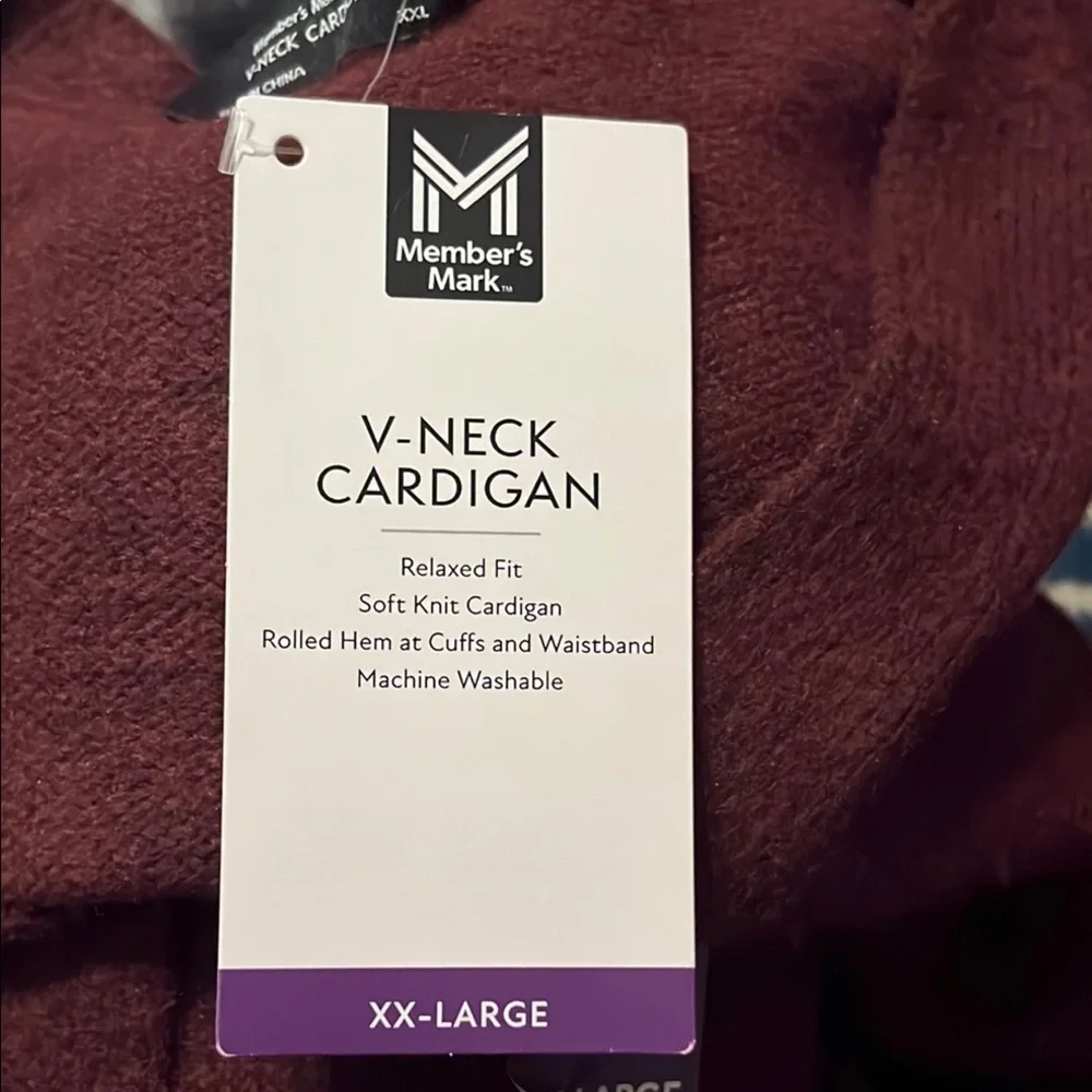 Burgundy V-Neck Ribbed Knit Cardigan